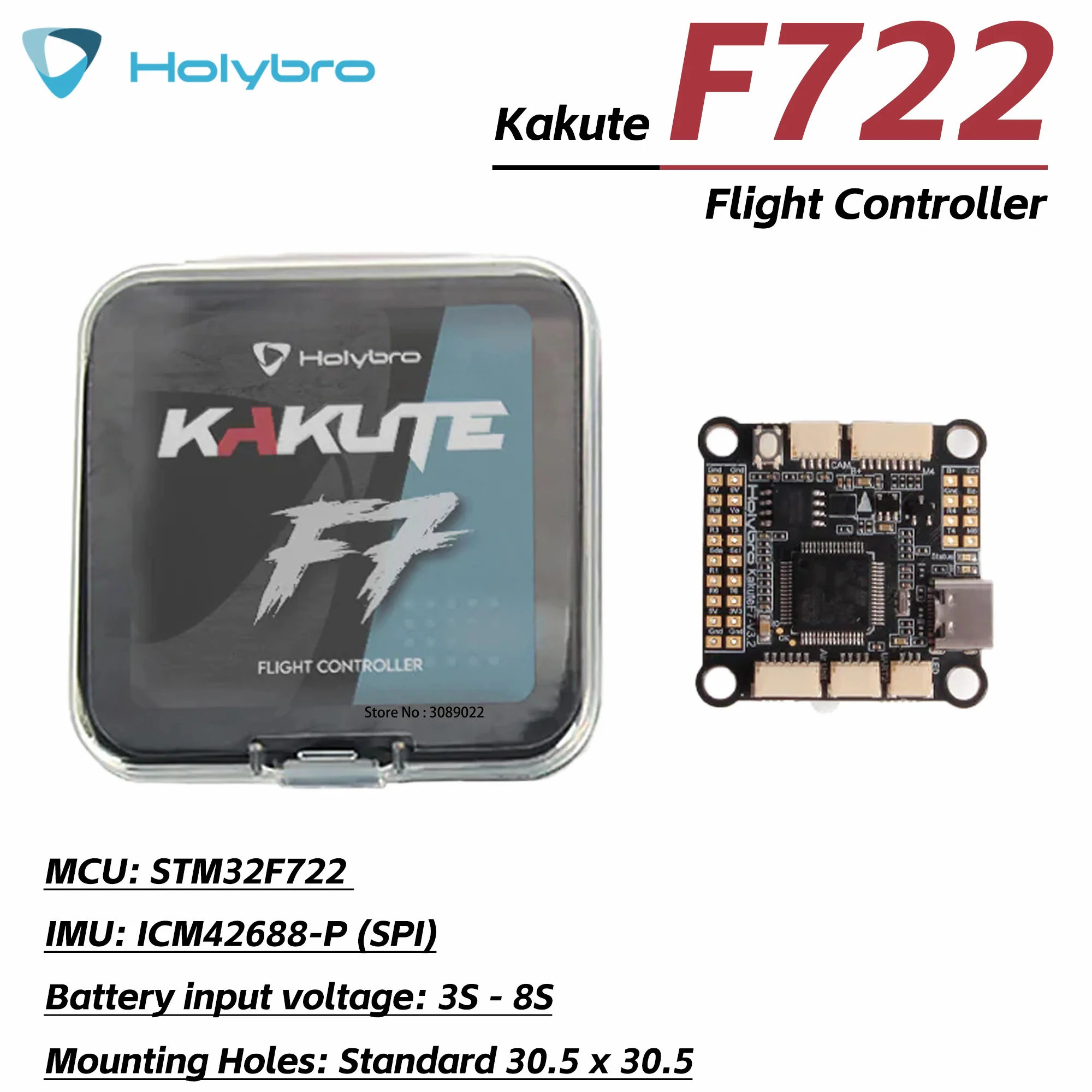 Holybro Kakute F722 F7 Flight Controller ICM42688-P/Barometer/OSD 3-8S Support for DJI VISTA HD VTX / Analog