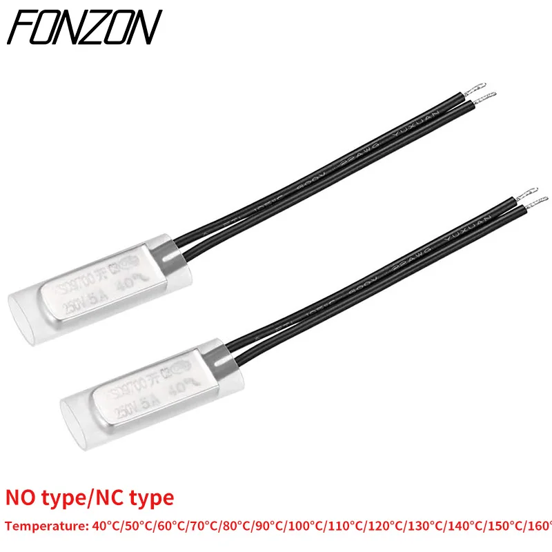 

KSD9700 Thermostat 5A 250V 80/90/100/110/120/130/135Degree 40-150 Degree Normally Open/Normally Closed Bimetal Thermal Protector