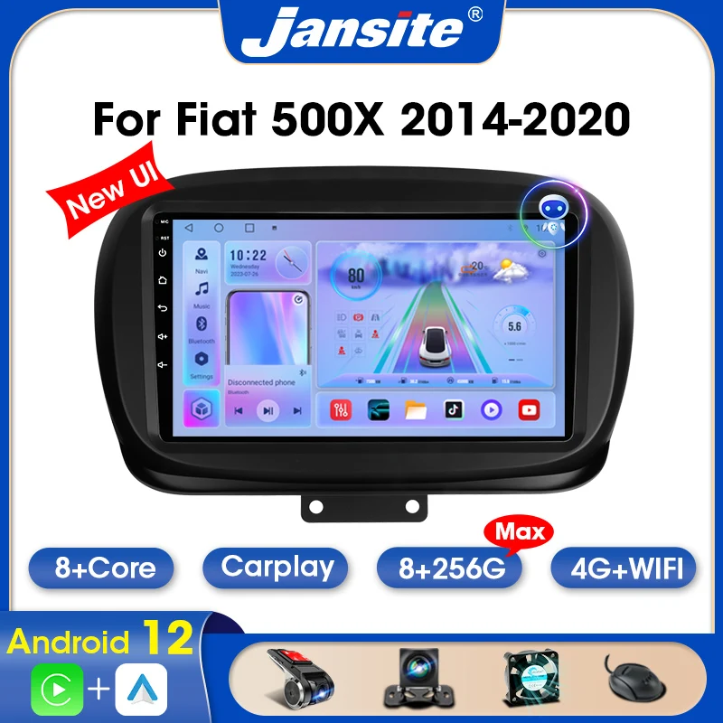 

Jansite Android 12 Car Radio For Fiat 500X 2014-2020 2 Din Multimedia Player Headunit Carplay Auto Stereo Autoradio Navigatore