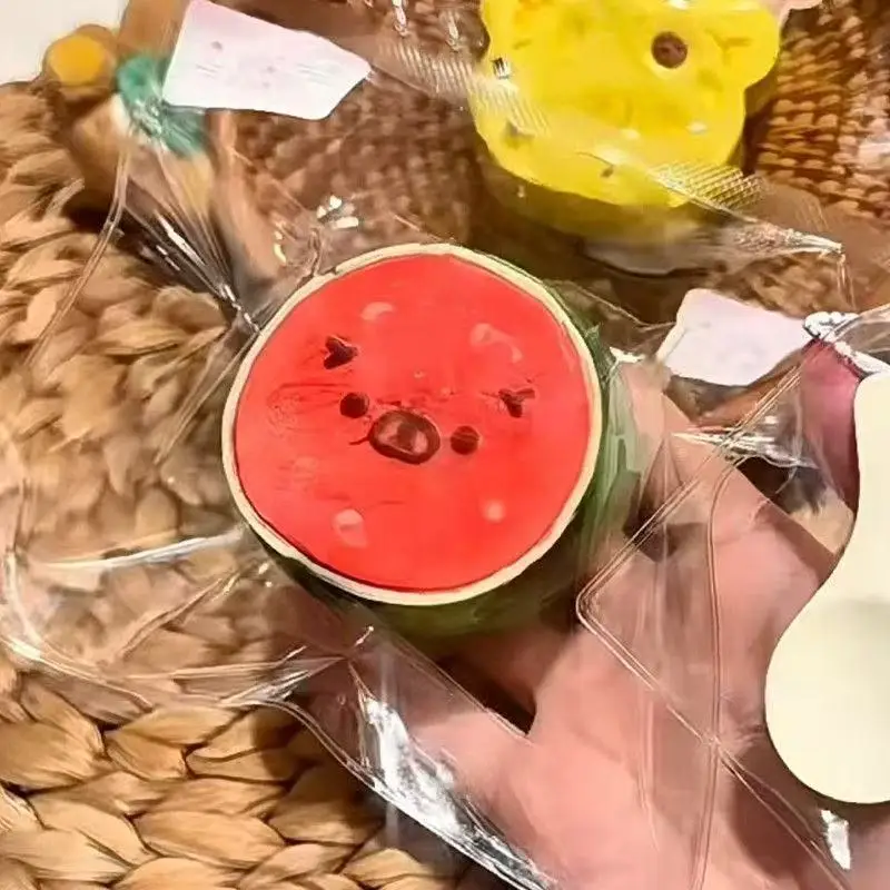

Lovely Rilakkuma Watermelon Shaped Squishy Fidget Toy Soft Mochi Texture Pocket Toy Stress Reducing Home Desk Decoration