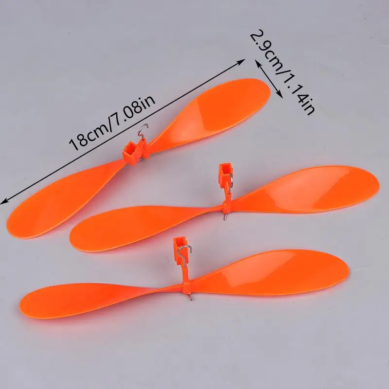 10 Peças de Hélices de Borracha de 180mm para Aeronaves de Modelo, Peças para Estudantes de Aviação