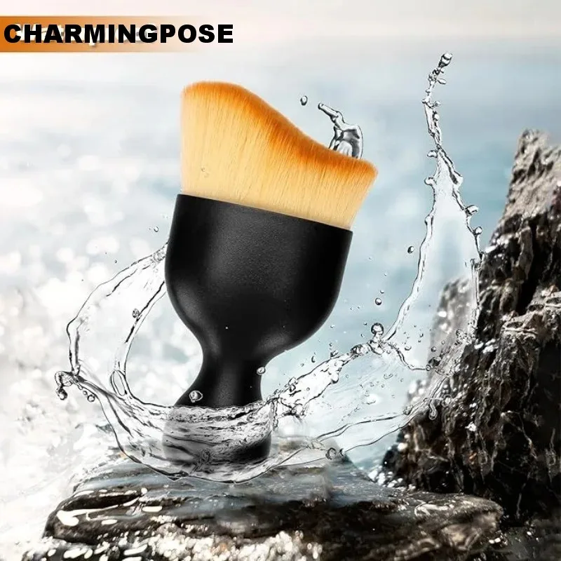 Ovaler Foundation Brush Pro |   Streifenfreier Make-up-Applikator für flüssige und Cremes |   Vegane Kunstfaserbürste für makelloses Mischen und C