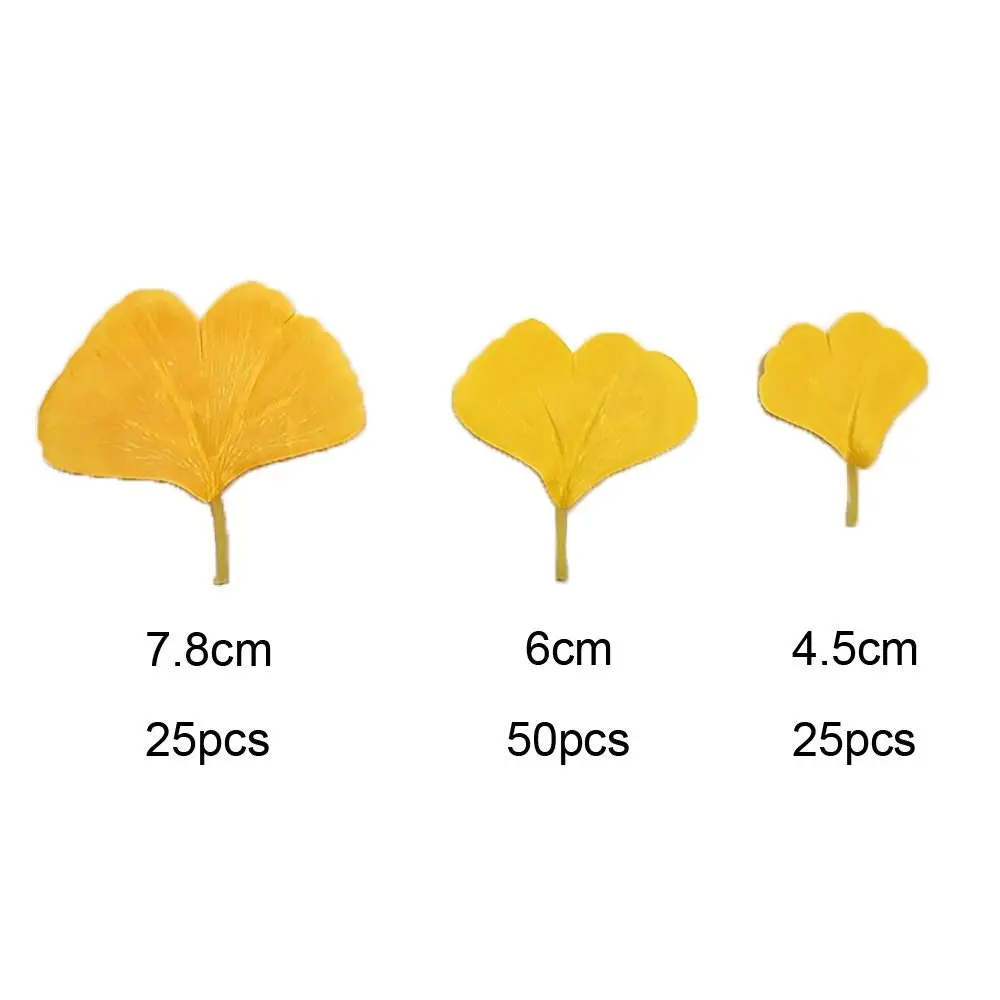 100PCS Artificail Ginkgo Leaves Faux Falling Leaf Autumn Atmosphere Home Decoration Yellow Party Supplies Photo Props Holiday