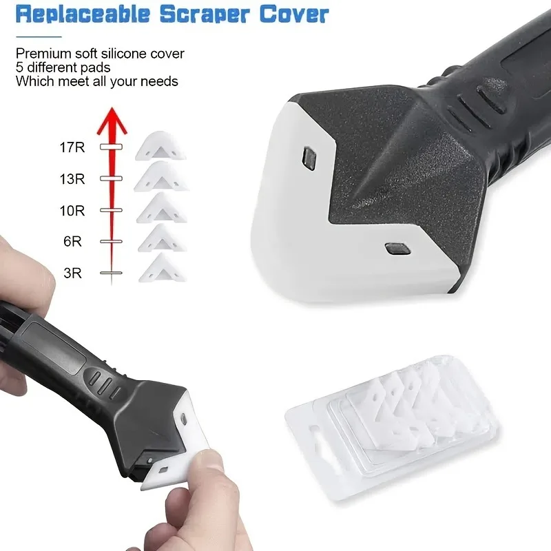 5 In 1 Silicone Scraper Sealant Smooth Remover Tool Set Caulking Finisher Smooth Grout Kit Floor Mould Removal Hand Tools Set image 3