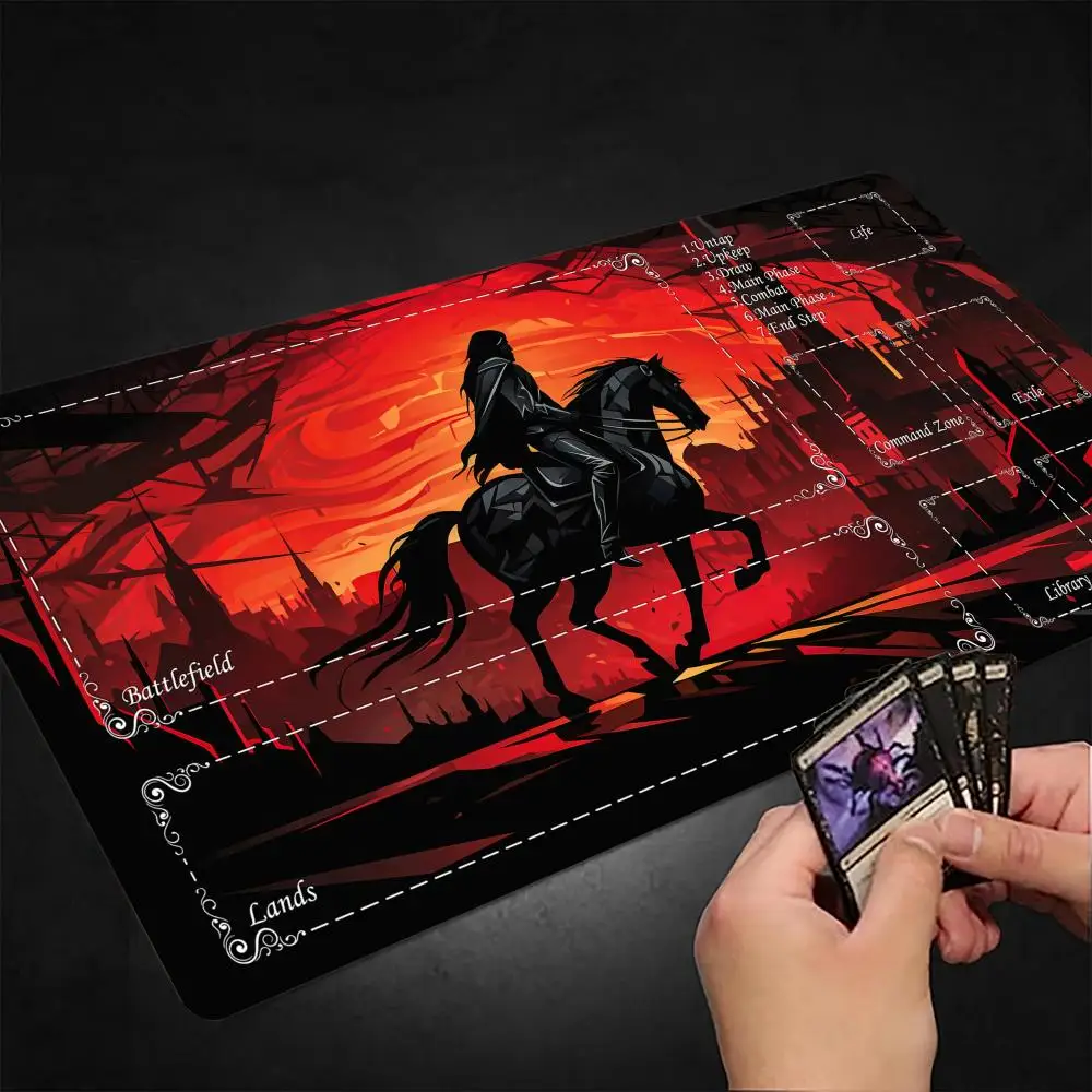 

Игровой коврик для карточных игр Magic: The Gathering в готическом стиле «Красный рыцарь», нескользящий, прочный, 35x60 см, для командных игр, коврик для карт Magic MTG
