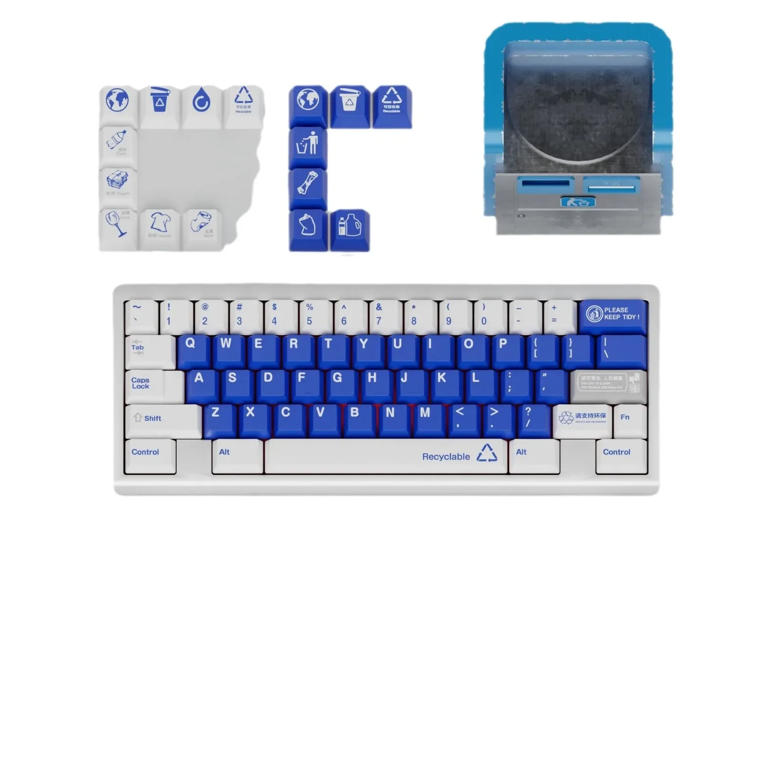 Environmental theme five-sided sublimation original factory high shading PBT original keycaps custom keyboard wooting