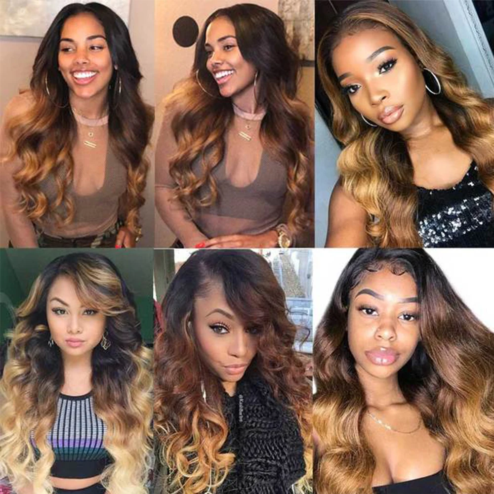 10A Ombre Włosy brazylijskie Body Wave 3 zestawy Ombre Brazylijski dziewiczy włosy Ludzkie włosy wyplata Doczepy Wątek 3 ton 1b/4/30 Kolor