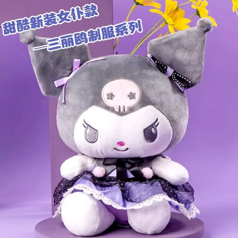 

GenuineSanrioHello Kitty Kuromi Uniform Series Soft Plush Doll, Kawaii Cartoon Stuffed Plush Toy, Lovely Gift For Girls Cute Toy
