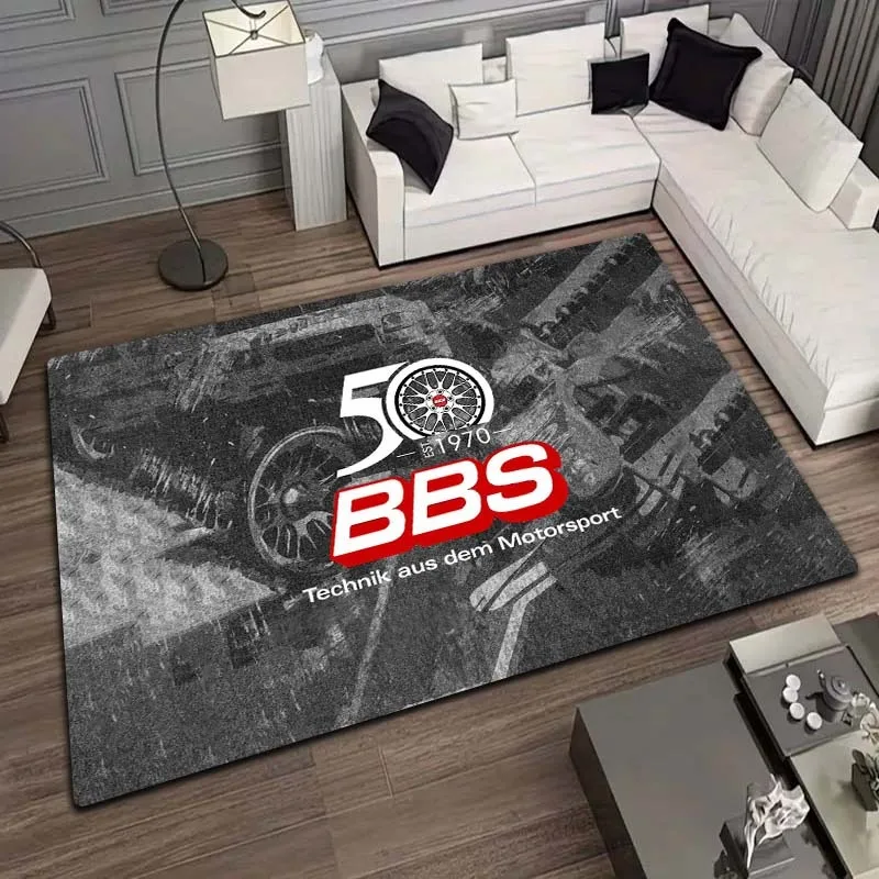 BBS Wheel Pattern Area Rug Car Racing 3D Print Floor Mat Non Slip Carpet For Garage Living Room Bedroom Home Decor Car Fans Gift