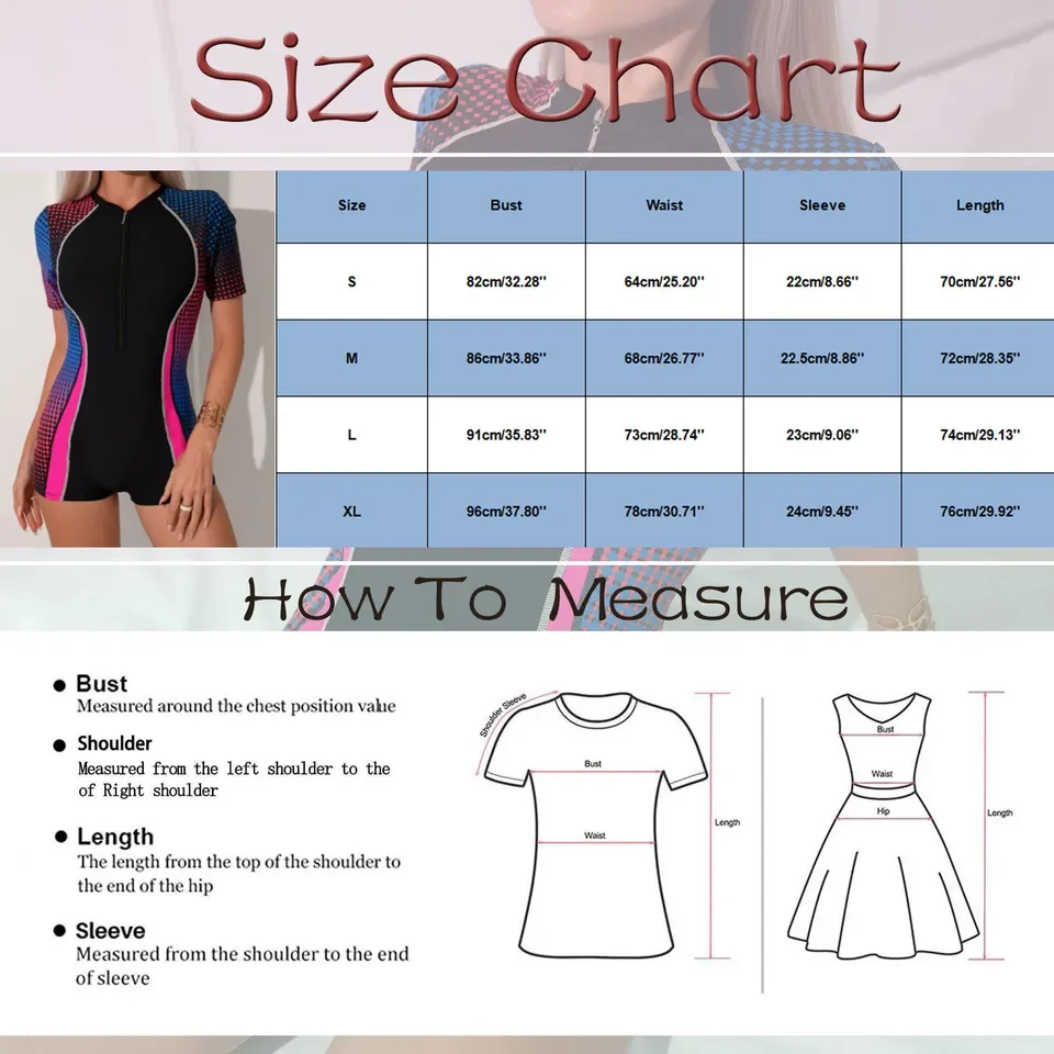 One Piece Swimsuit Zip Push Up Padded Swimwear Fashion Short Sleeve Monokini Sexy Women Swimsuits Beach Athletic Bathing Suit