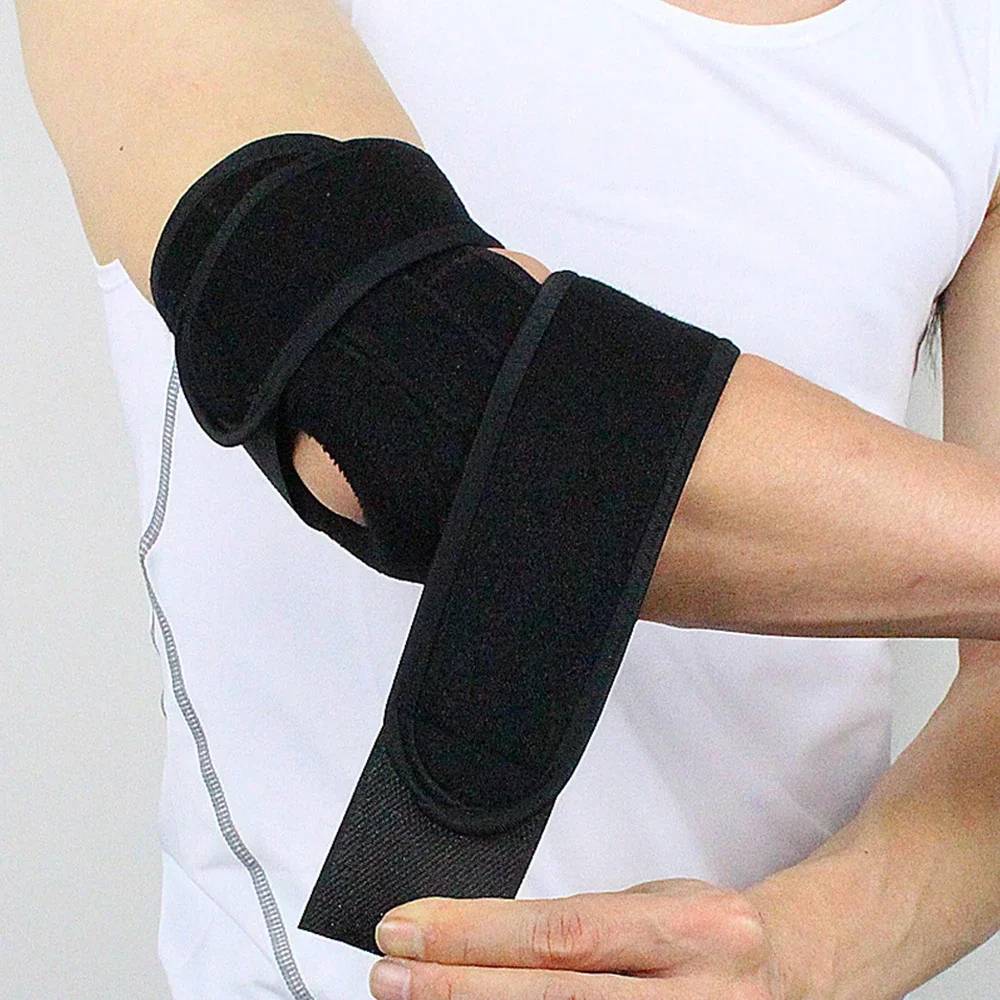 1Pcs Adjustable Elbow Support with Dual Stabilizers, Elbow Brace Breathable Training Elbow Wrap Arm Band, Reversible Stabilizer