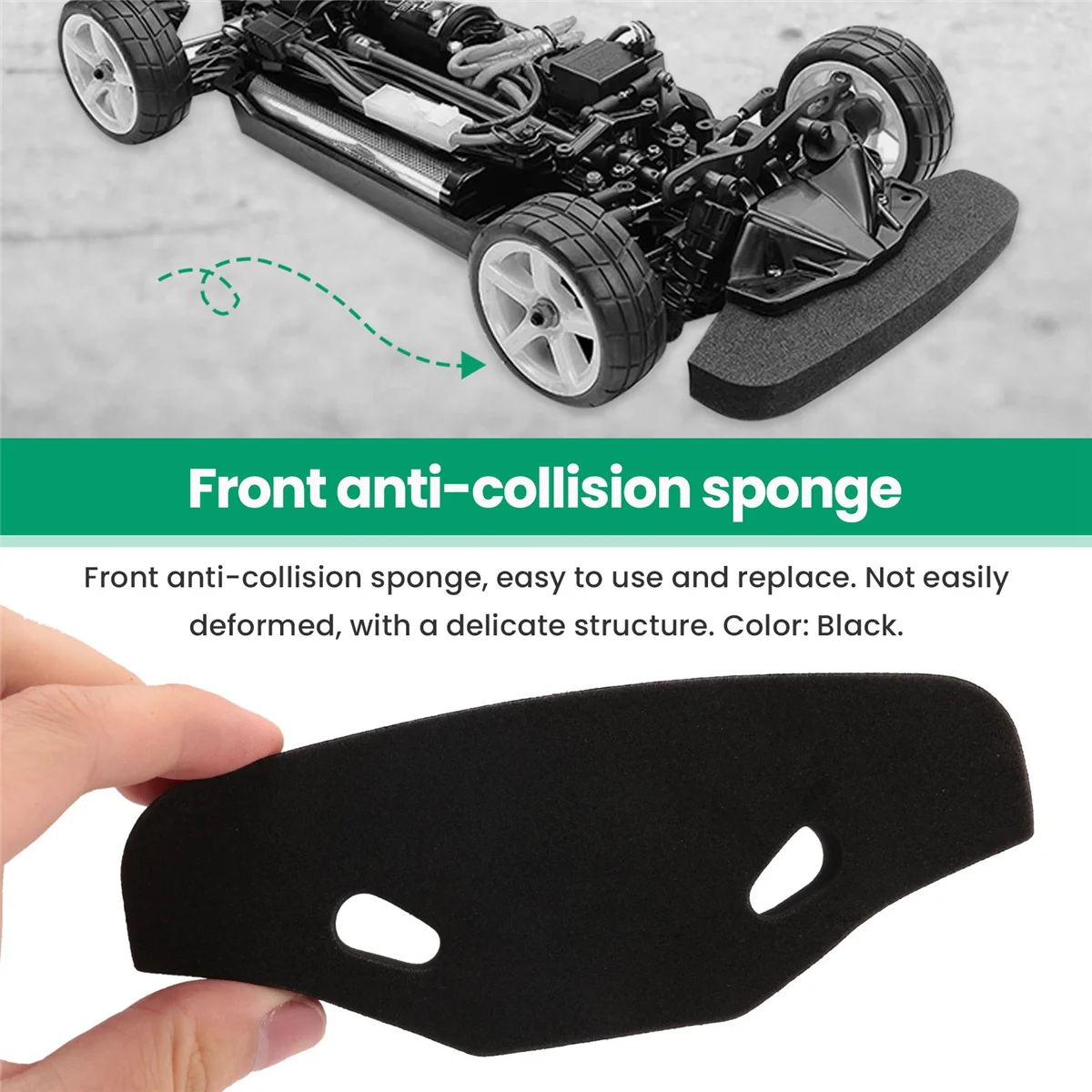 Front Bumper Sponge Foam for TAMIYA TT-01 TT-02 TT01 TT02 1/10 RC Car Upgrade Parts Spare