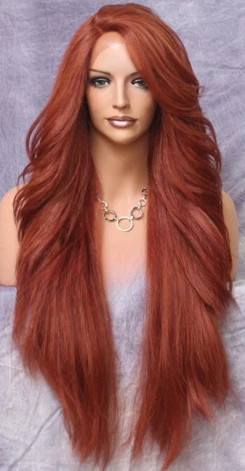 

Ex Longblend Heat OK Full Lace Front Wig Light Red Auburn WBPC 350