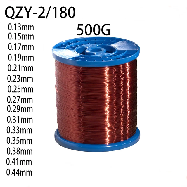 500 g/rolka Wysokotemperaturowy drut miedziany emaliowany poliestrowo-imidowy 0,13-0,44 mm QZY-2/180