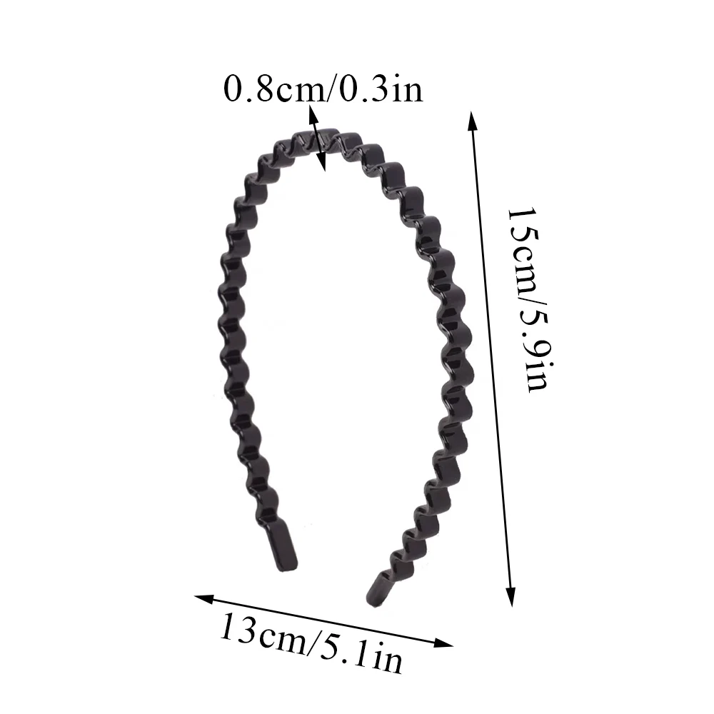 Simple Plastic Mens Women Unisex Wavy Hair Head Hoop Band Non-Slip Toothed Sports Headband Hairband Headwear Hair accessories