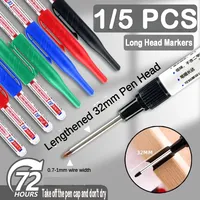 1/5 PCS 32MM Long Head Marking Pen Multi-purpose Carpentry Decoration Deep Hole Special Woodworking Pens Art Supplies Stationery