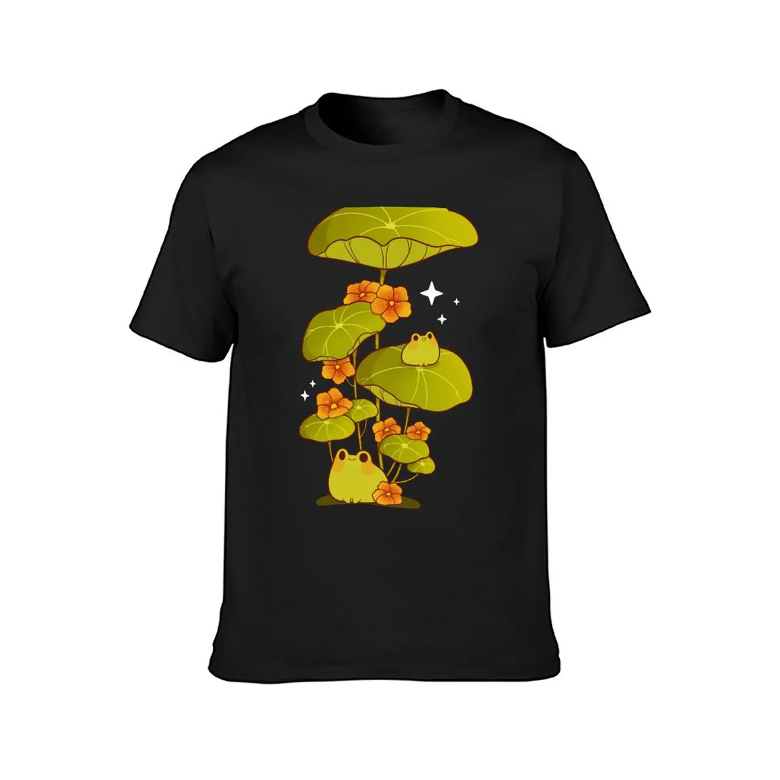 Happy froggies with flowers T-Shirt anime quick-drying oversized Short sleeve tee Men's t-shirts