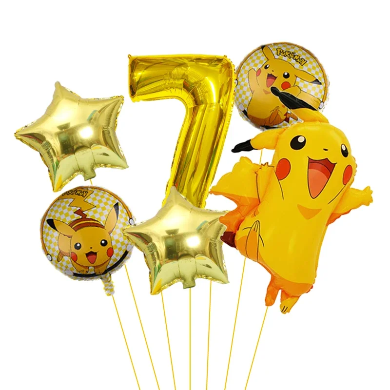 Pokemon themed balloon 32 inch digital balloon set for children\'s birthday new Pikachu aluminum foil ball party decoration toy