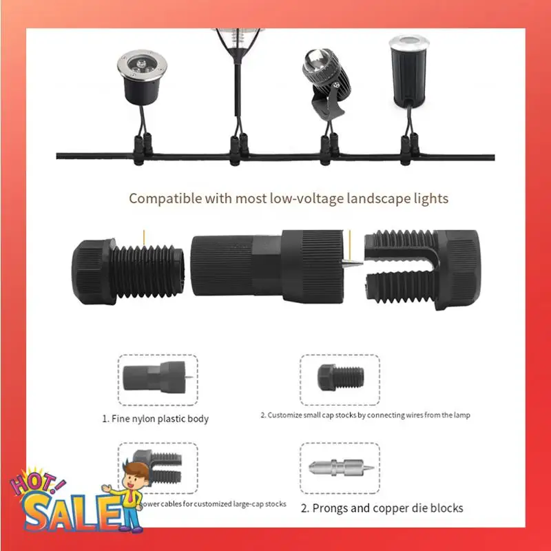 

10 PCS Wire Connector Landscape Lighting Connectors Waterproof Plastic For 12-16 Gauge Cable Connector For Outdoor Lights Red