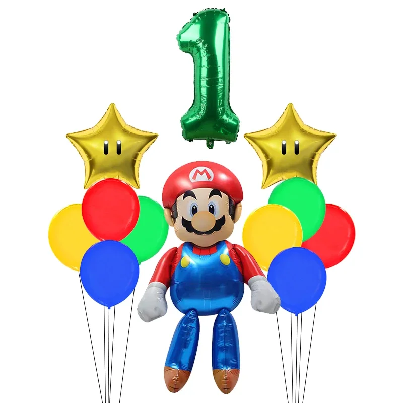 4D Super Mario Bros фольгированный шар детский реквизит для фотосессии на день рождения мультяшные алюминиевые пленочные шары с днем рождения поставки воздушных шаров