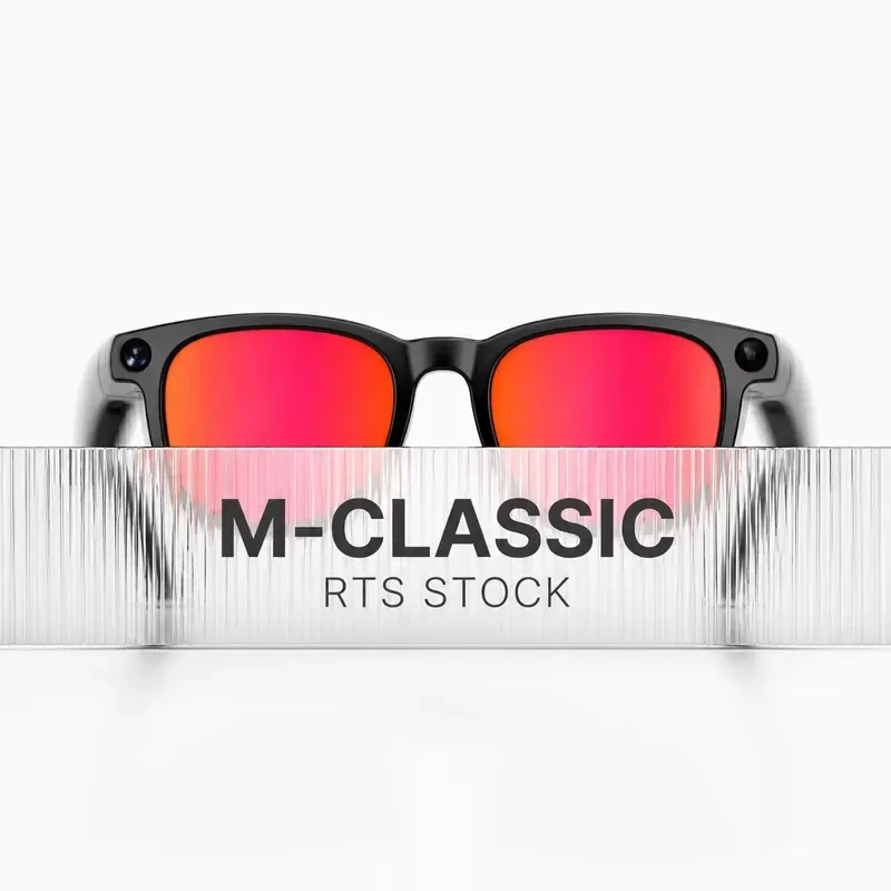 Stereo ENC Noise Canceling Smart Glasses 8MP 5GHz Wi-Fi ChatGPT AI Translator 9 Hours Playback 42.5g Lightweight