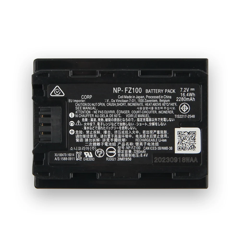 Replacement Battery For SONY A7C A7C2 A7 A7M3 A7M4 A7S3 A7C A7C2 A1 A9 A8 A9M2 A9M3 A7R4 776 A76 838 A7M4 A7R5 NP-FZ100 16.4Wh