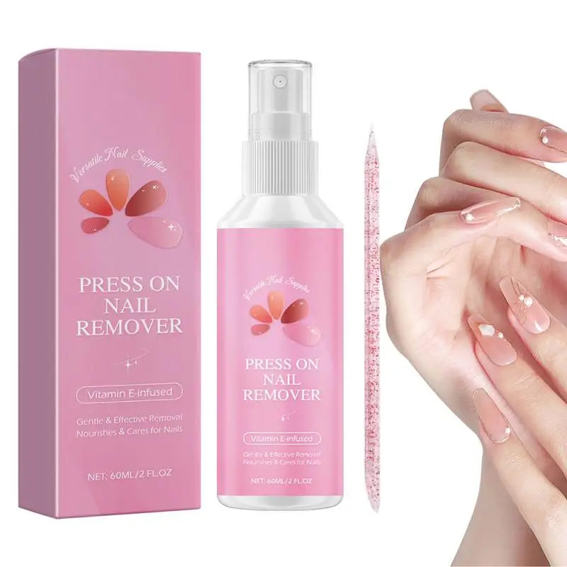 Press On Nail Remover Nail Glue Remover For Press On Nails 60ml False Nails Debonder Glues Fake Nail Remover for Solid Nail Glue