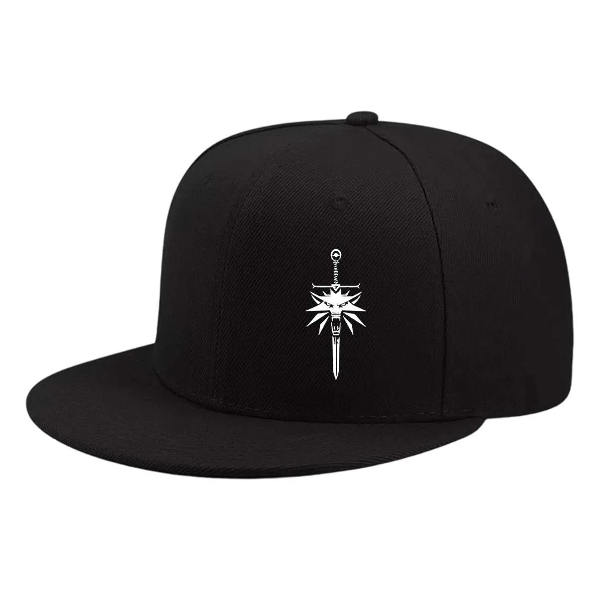 Witcher Wolf Medallion Sword Baseball Cap Polyester Adjustable Street Style Snapback Hat