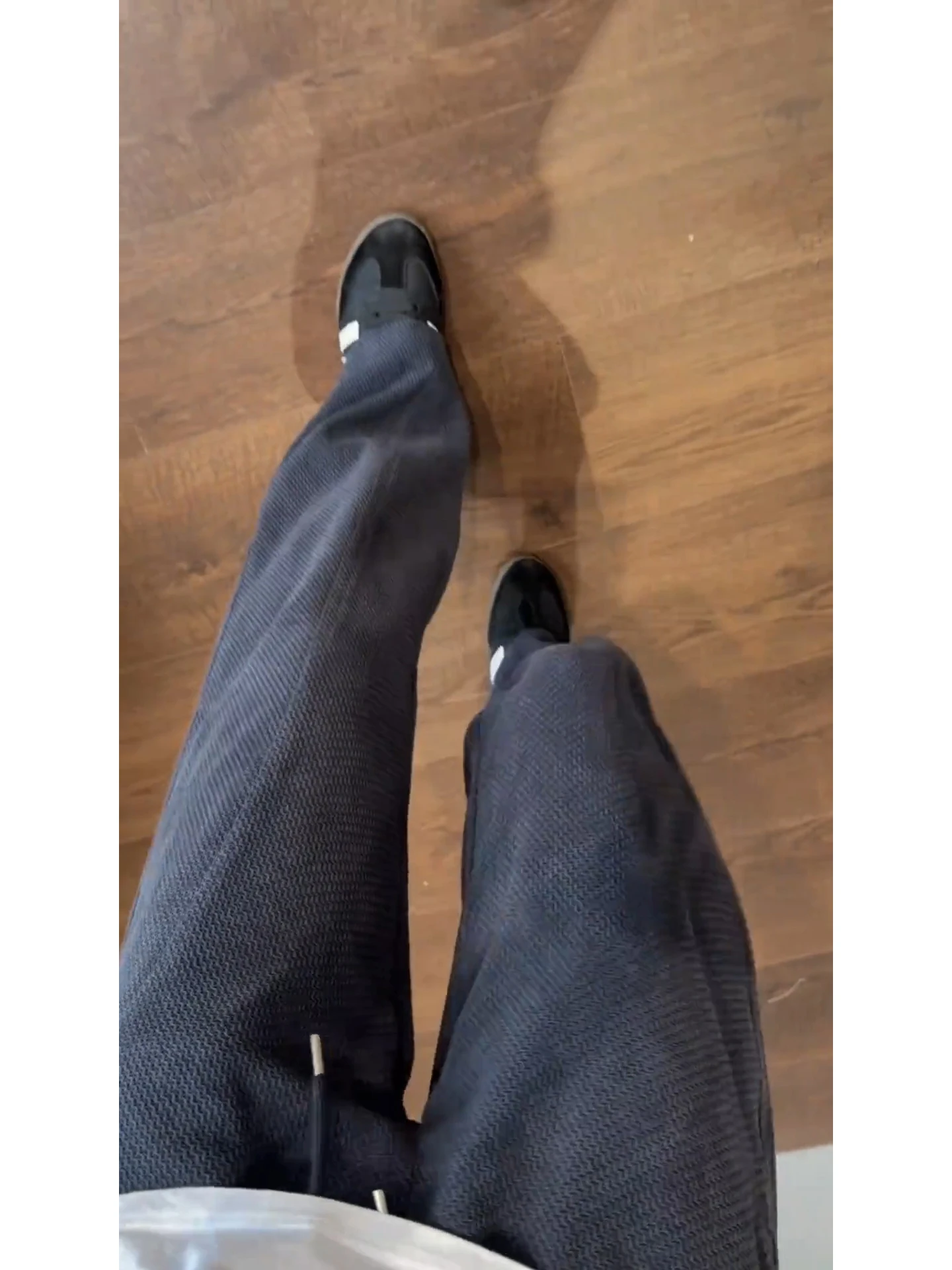 Men's Summer Thin Breathable Sport Pants Diagonal Cut Slimming Straight Leg Long Trousers American Style Dark Blue Casual Pants
