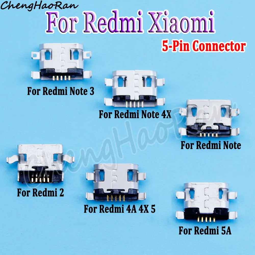 10 Pcs Type-C USB Charging Jack Socket For Xiaomi Redmi Note 3 4X 2 4A 4X 5 5A Power Tail Plug Charging Jack Interface Connector