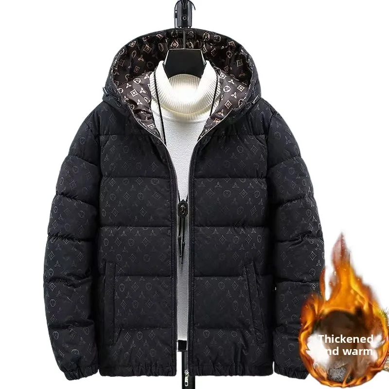 

Мужской зимний пуховик 2025 года, пальто с хлопковой подкладкой и капюшоном, толстая ветрозащитная парка, куртка-бомбер в уличном стиле, мужская лыжная куртка