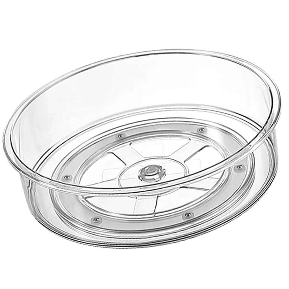 

Household Spice Organizer Rotatable Turntable Kitchen Storage Tray Multi-Function Seasoning Rack Desktop Makeup Jewelry Tray