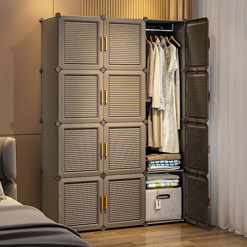 Simple Design of Bedroom Clothing Patchwork Wardrobe Assemble Plastic Children's Storage Cabinets with Cloth Wardrobes