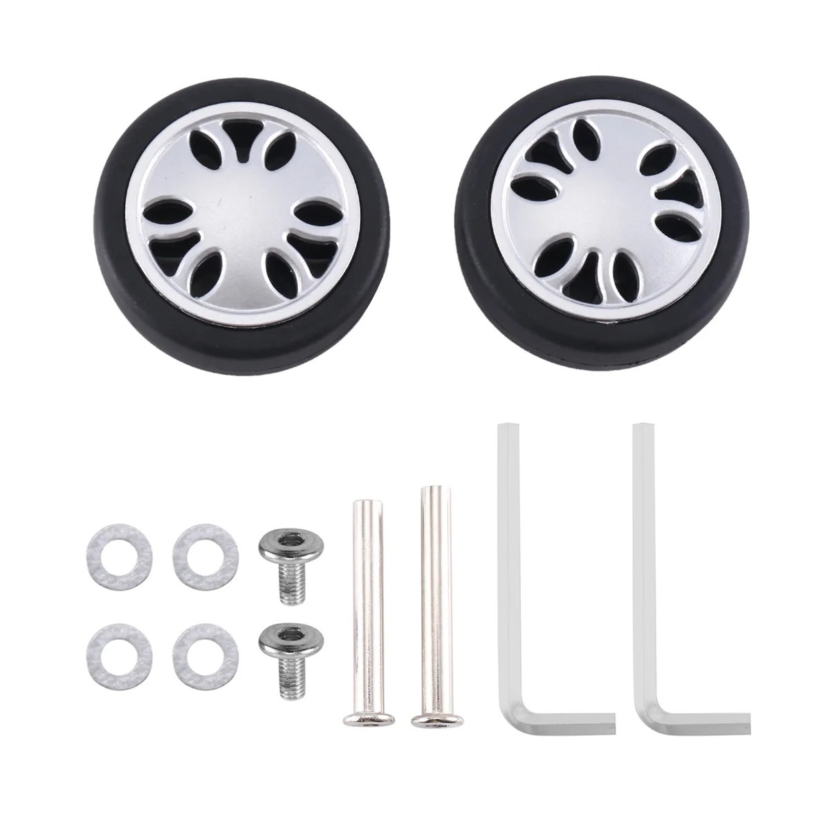 Luggage Wheels Replacement 50mm x 13mm Kits Universal Environmentally Friendly PU Luggage Repair 1 Pair