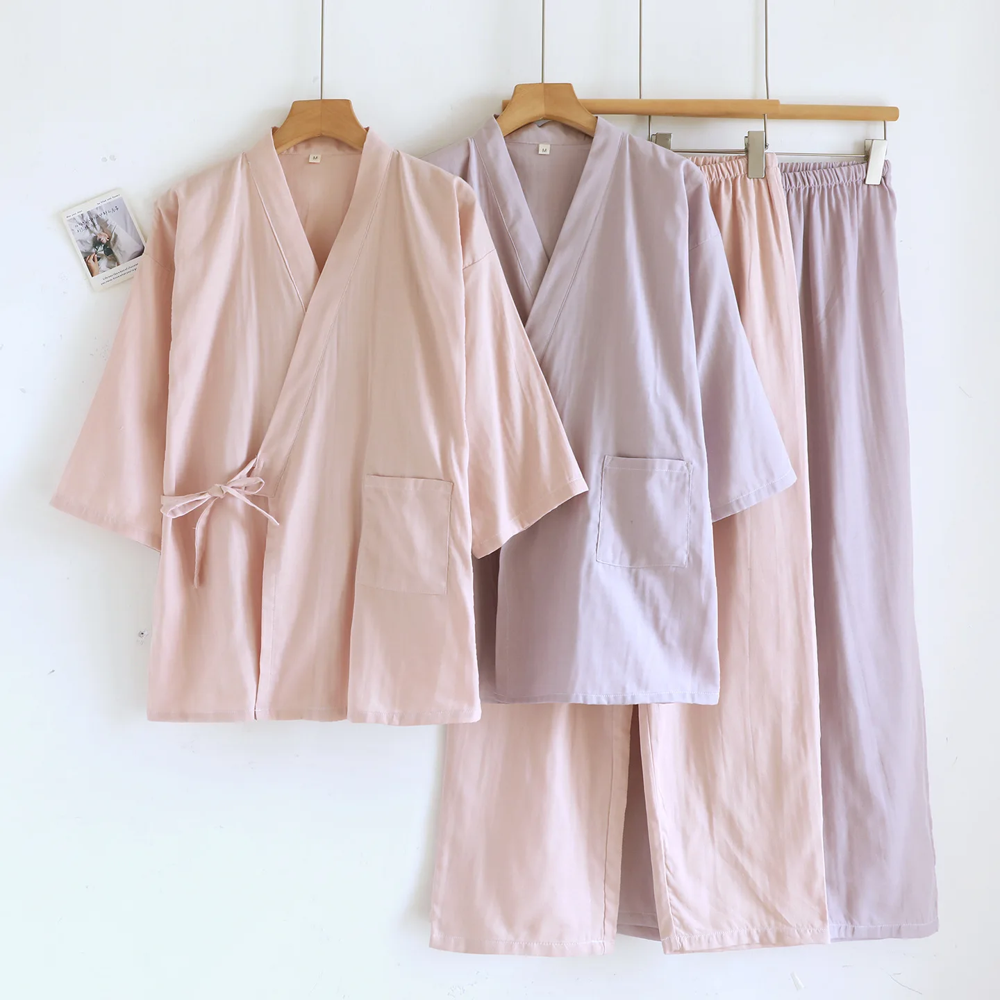 

Весенне-летние жаккардовые пижамы из чистого хлопка, женские ретро-пряжки, древний стиль, свободная домашняя одежда, комплект с длинными рукавами