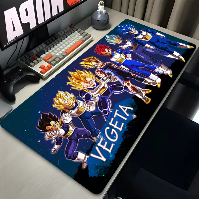 Vegeta Mauspad Dragon Ball Z XXL Gummi Großes PC-Gamer-Mauspad Gaming-Zubehör Schreibtisch-Tastaturmatte Computer Laptop DBZ Matte