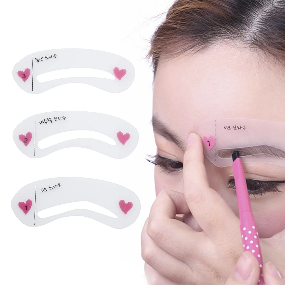 3 Styles Eyebrow Drawing Gguide Card Template Stencil definition High Quality Reusable DIY Make Up Shaper Eyebrow Beauty Tools