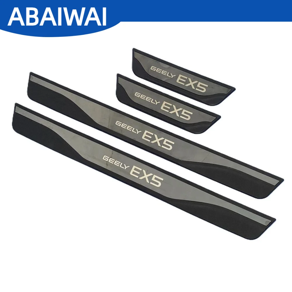 4pcs/set For Geely Ex5 Se Pro Max Em-i Side Interiors Protector Strip LOGO Abs Base Modification Auto Accessories Non-slip Parts