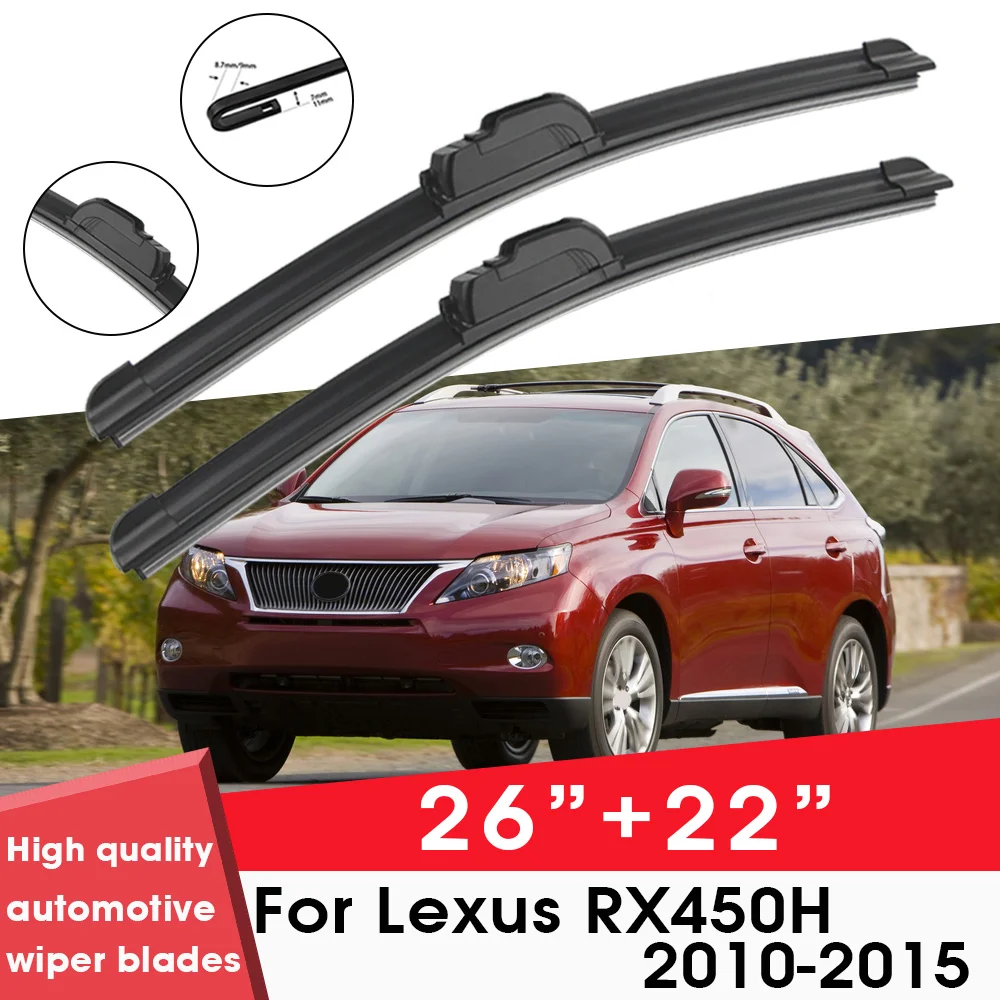 

Car Wiper Blade Blades For Lexus RX450H 2010-2015 26"+22" Windshield Windscreen Clean Rubber Silicon Cars Wipers Accessories