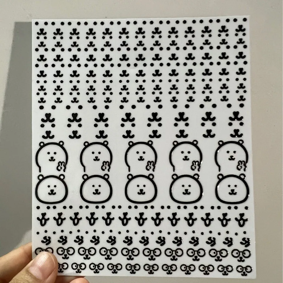 New Popular Joke Bear Water Cup Sticker 1/3/6PCS Cute Cartoon Transfer Sticker Waterproof Scratch-resistant Computer Decoration