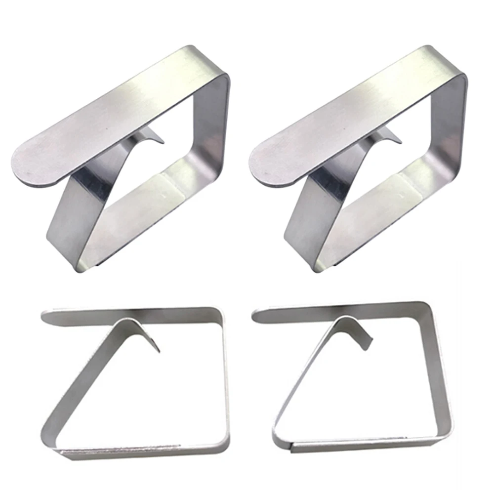 

Stainless Steel Tablecloth Clips 4PCS Windproof Holders for Weddings Parties Picnics Clamps Buffet Camping Use