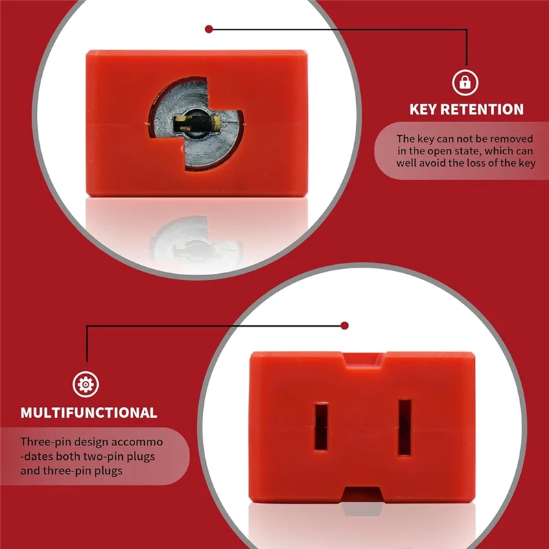 

ABSQ-Plug Lock Electrical Cord Plug Lockout Device 2 Pack Outlet Locking Safety Lock Fits Electrical Shutdown Service