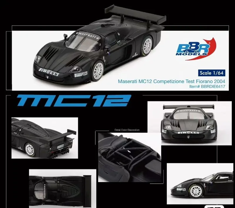 BBR 1/64 Maserati MC12 Test Fiorano 2004 Legering Motorvoertuig Speelgoed spuitgieten Metalen Model Collectie Jongen Geschenken