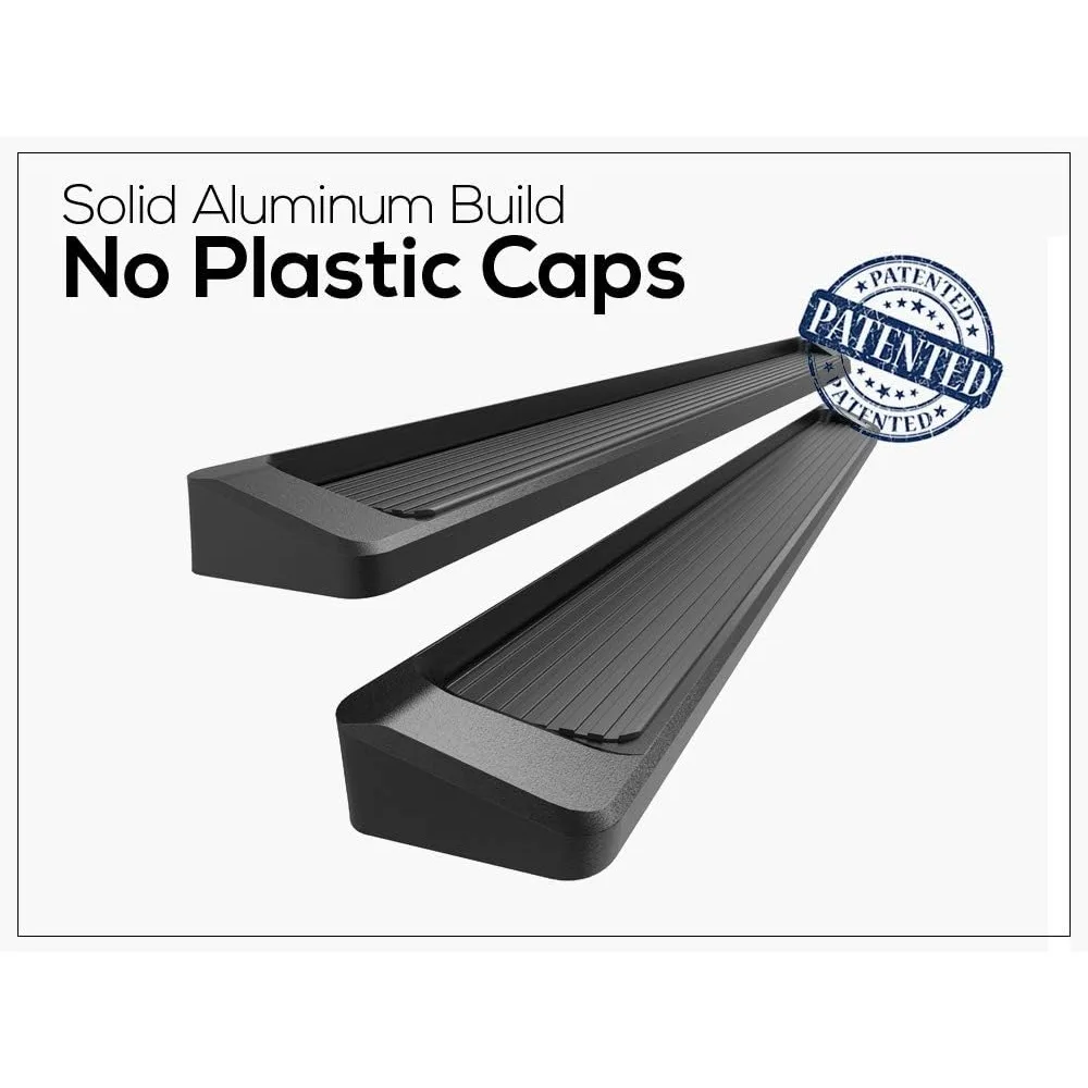 نمط لوحات الجري السوداء المتوافقة مع Toyota Tundra 2022-2025 CrewMax (قضبان جانبية للخطوات الجانبية)