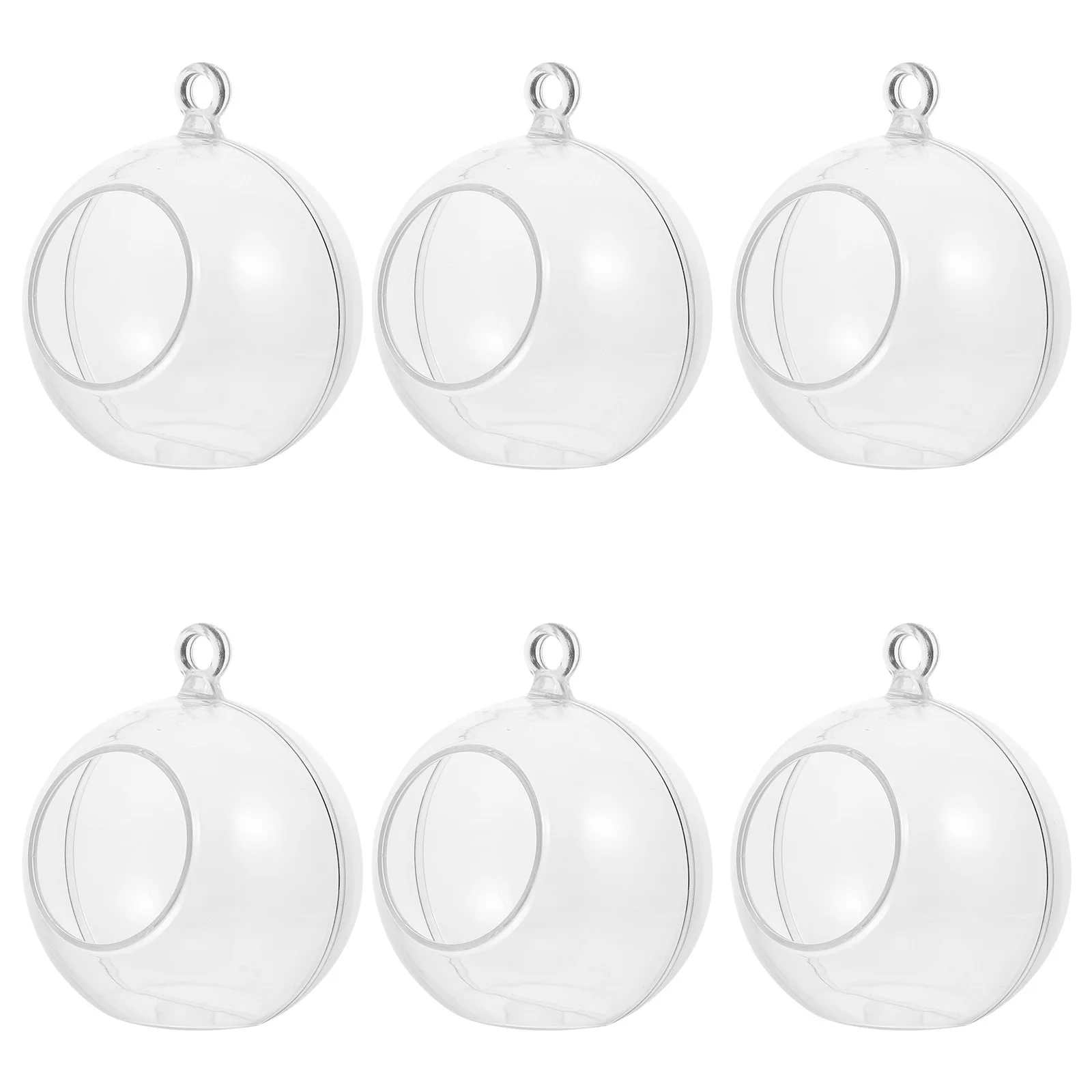 

8Pcs Electronic Faux Flower Globe Clear Fillable Plastic Ornament Balls for Christmas Wedding Party Decor Craft DIY