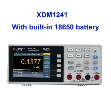 OWON XDM1041 XDM1241 Настольный цифровой мультиметр 4 1/2 55000 отсчетов True RMS 3,5-дюймовый ЖК-дисплей USB DC AC Вольтметр тока Температура 1
