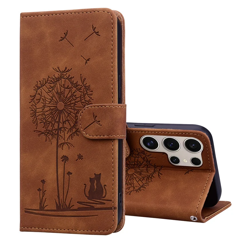 Capa de couro Dandelion Flip para Samsung Galaxy, A50, A70, A51, A71, A21S, A31, A12, A22, A32, A52, A13, A23, A33, A53, A73, A14, a34, A54, A24, 5G