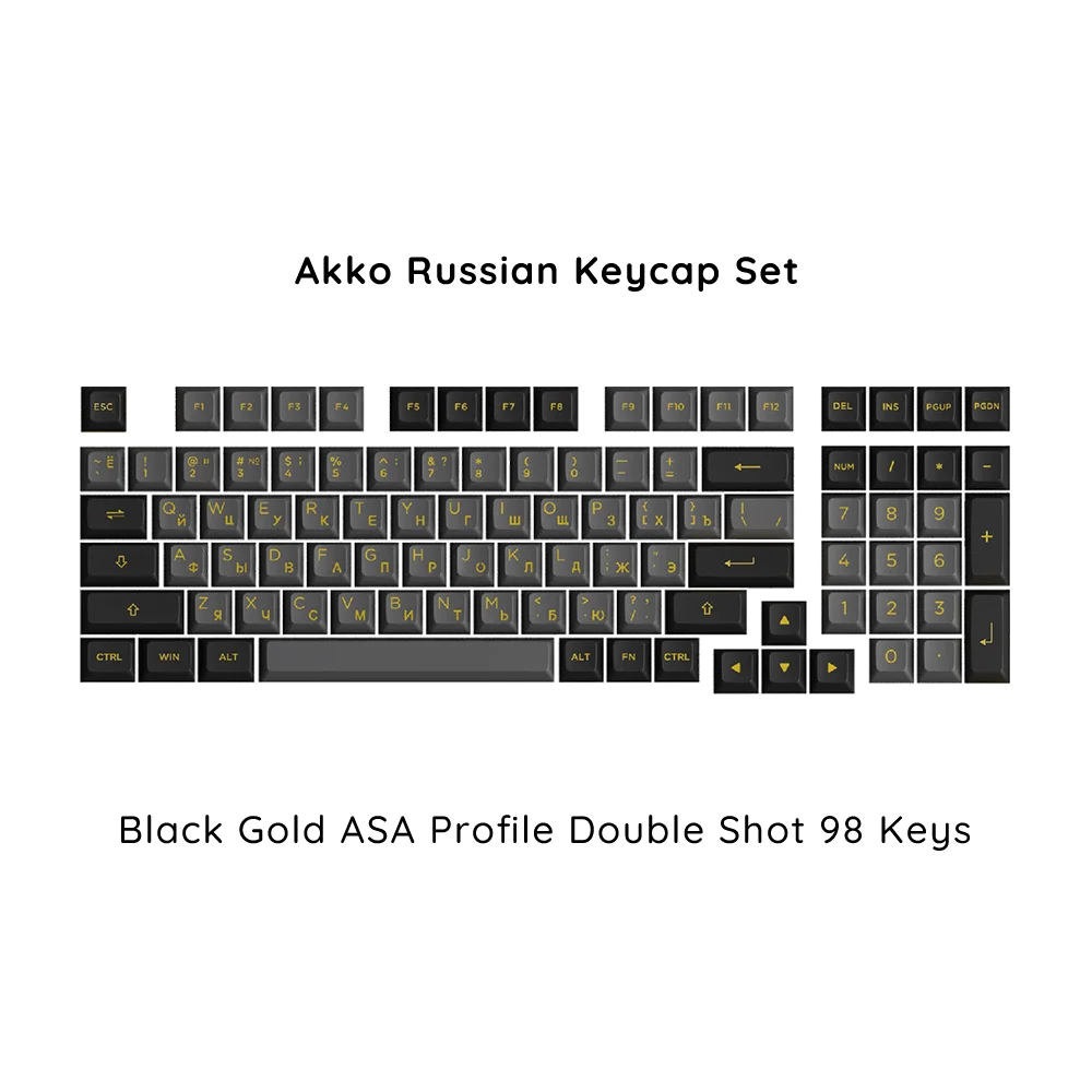 Akko Russische Keycap Set ASA/OEM/Cherry Profiel 61 68 84 88 108 Toetsen Geperforeerde PBT Double Shot Mechanisch Toetsenbord Cyrillische Keycaps