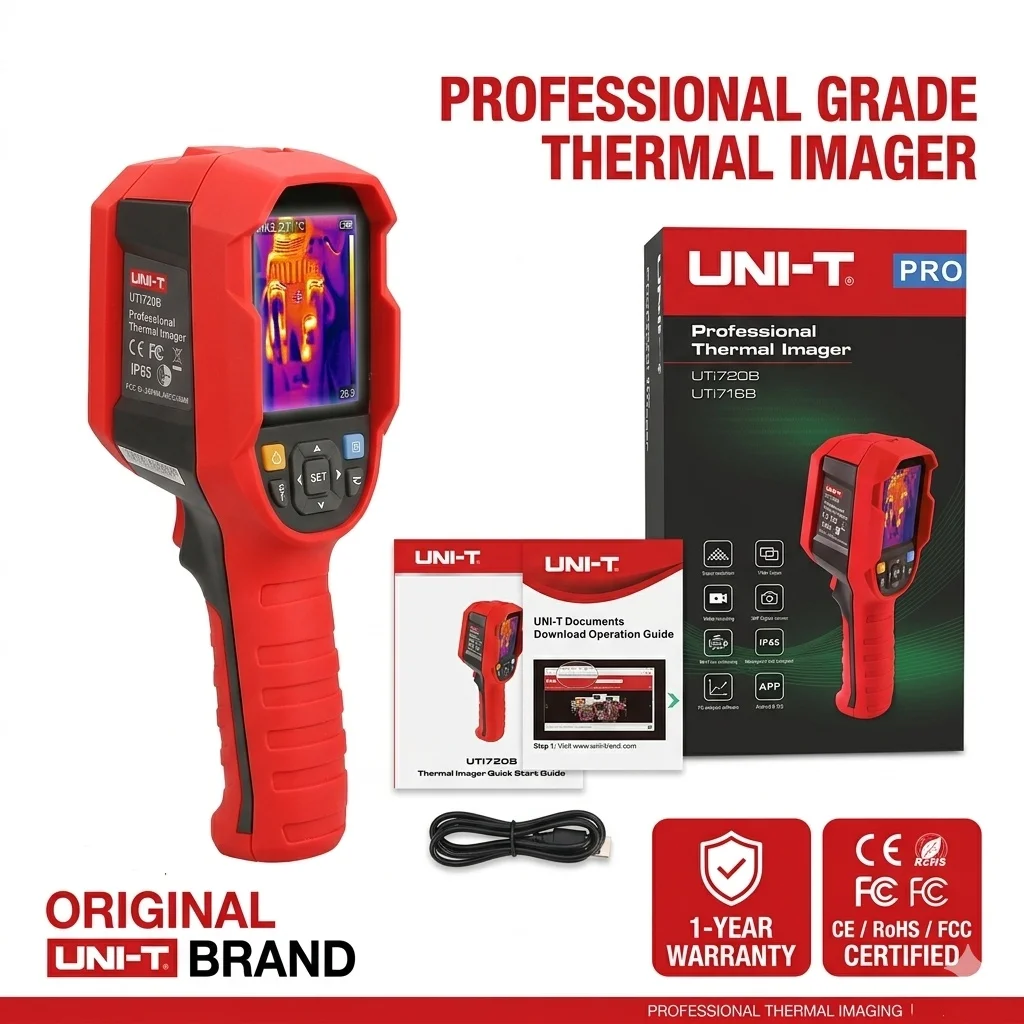 UNI-T Official UTi720B  WiFi Thermal Imaging Camera 256x192 Infrared Imager -20~550°C Industrial Thermal Camera for PCB Repair