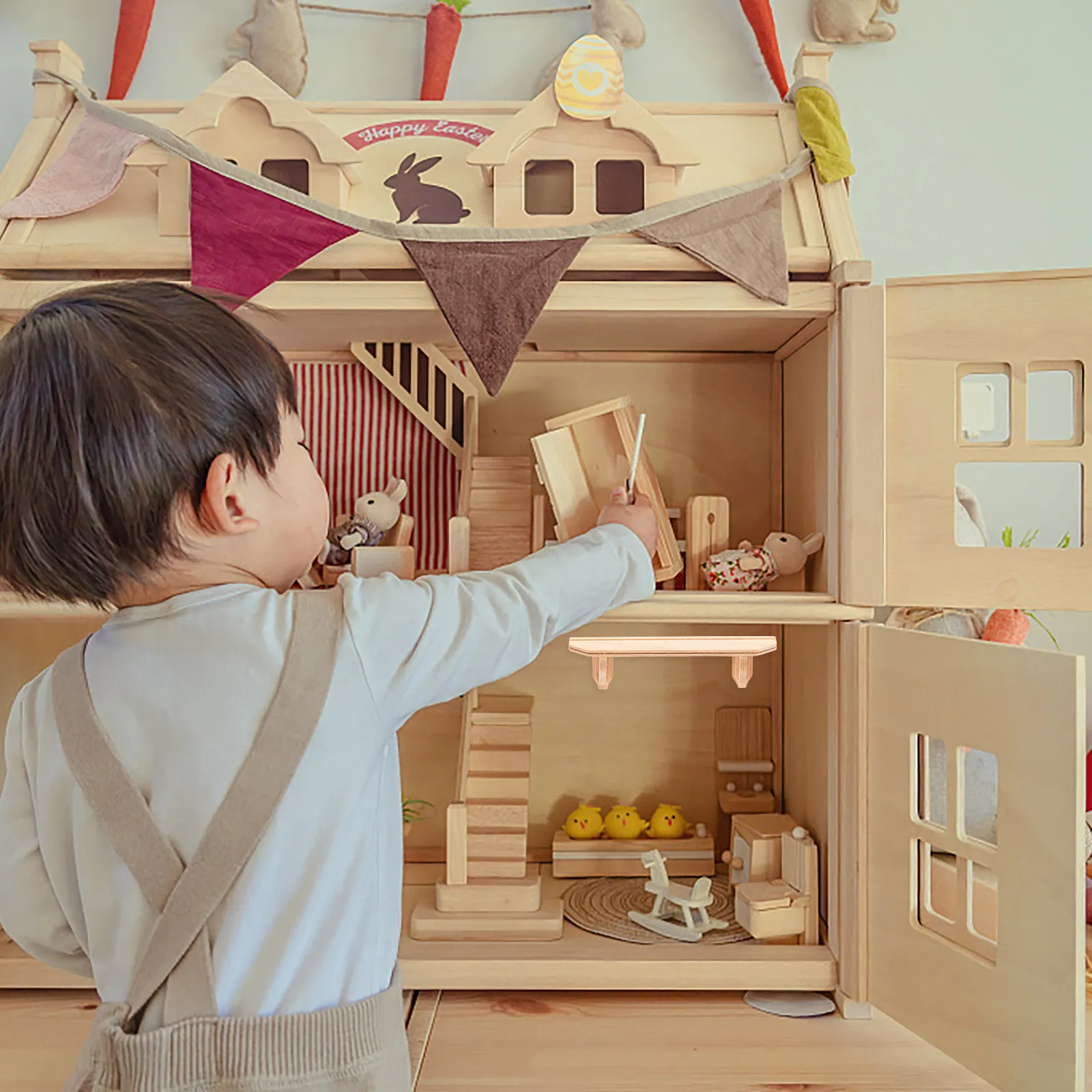 

Mini House Wall Rack Wooden Tiny Furniture Shelf Decoration Craft Storage Display for Dollhouse Accessory Mini Furniture